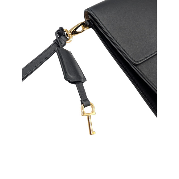 Salvatore Ferragamo Black Leather Gancini Afef Large Clutch Wristlet Bag - Picture 3 of 9